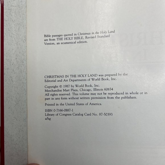 Christmas in the Holy Land World Book 1987 The Holy Bible Revised Standard Ed. - Picture 4 of 6